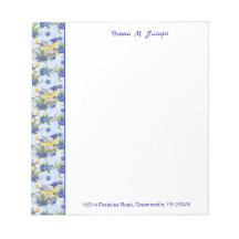 NOTE PAD Birds Blue Yel ANPASSNINGSBAR Blue Yel