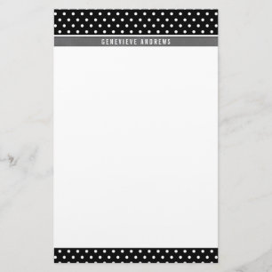 NOTE PAPPER mini-polka mönster svart, vitt grått