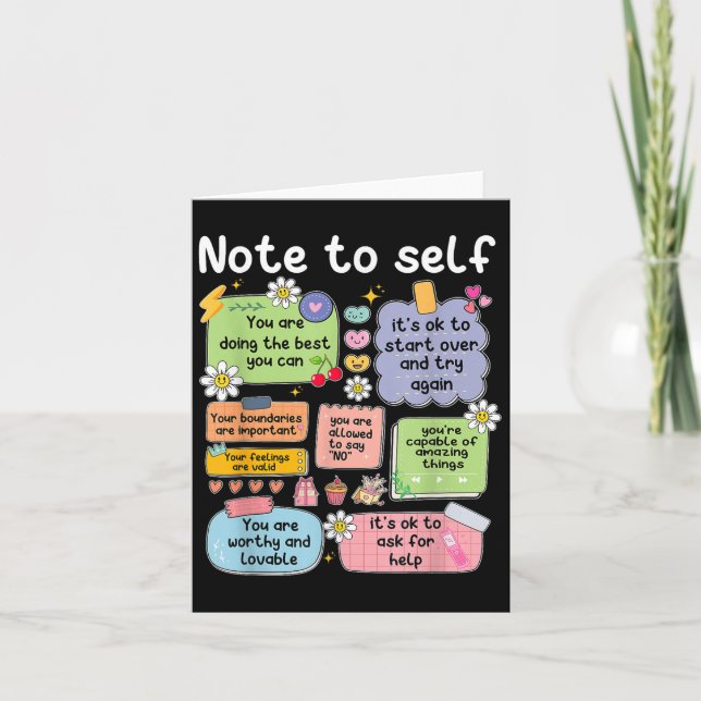 Note To Self, Motivational, Mental Health, Sitive  Kort (Framsida)