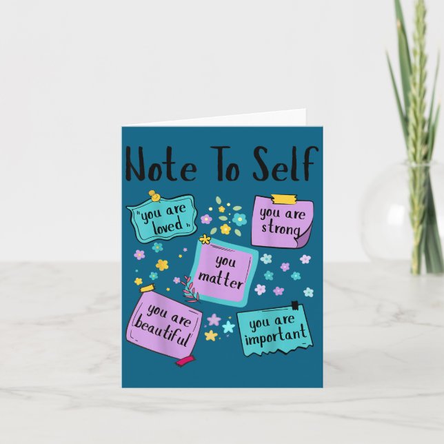 Note To Self You Suicide Prevention Awareness  Kort (Framsida)