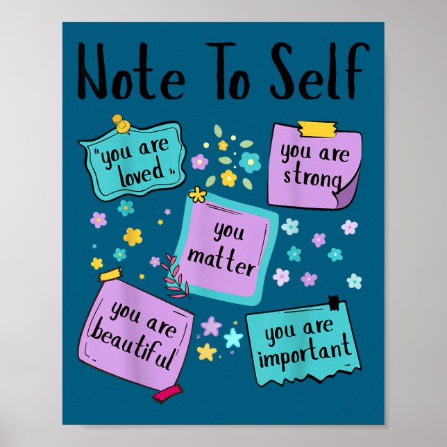 Note To Self You Suicide Prevention Awareness  Poster (Framsidan)