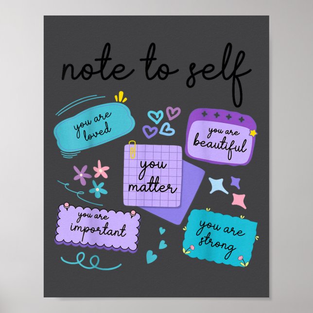 Note To Self You Suicide Prevention Awareness  Poster (Framsidan)