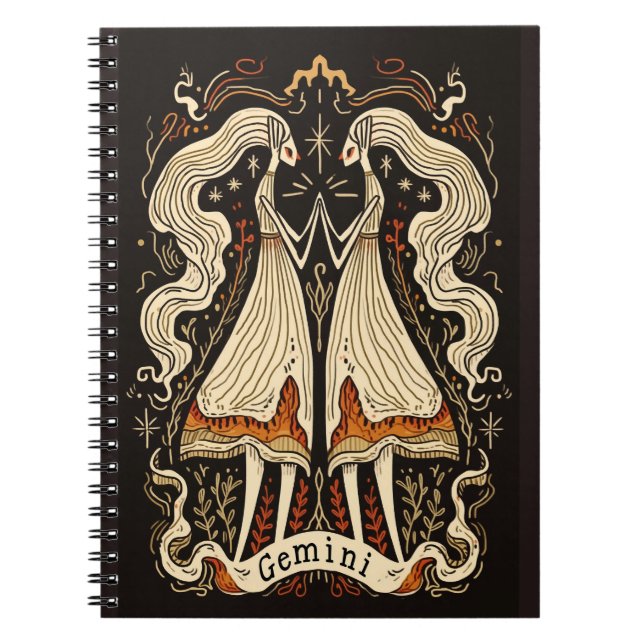 Notebook Gemini Celestial Zodiac Art Anteckningsbok (Framsidan)