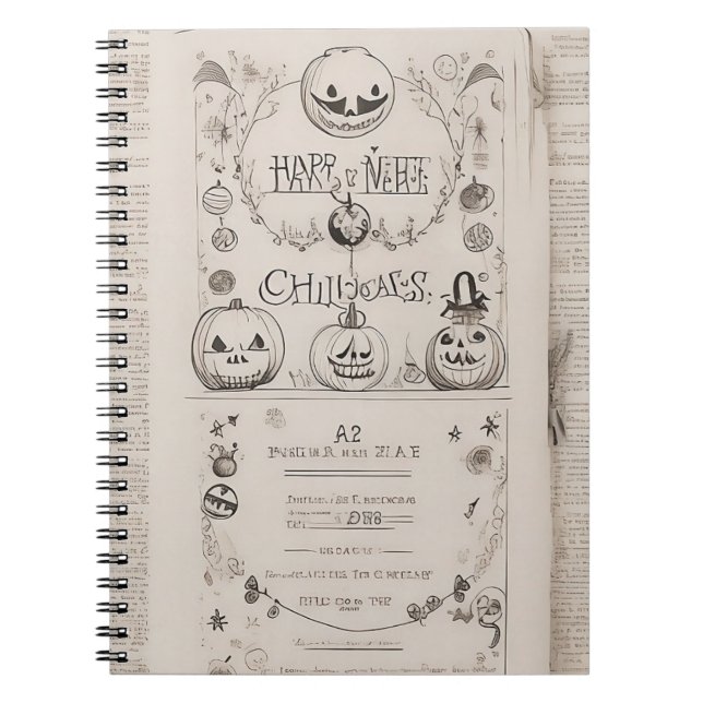 notebook Halloween-vintage Anteckningsbok (Framsidan)