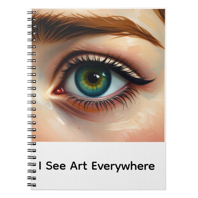 Notebook I see Art artistic eye gift Anteckningsbok (Framsidan)
