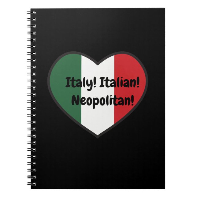 NOTEBOOK - italienskt tema. Anpassade Anteckningsbok (Framsidan)