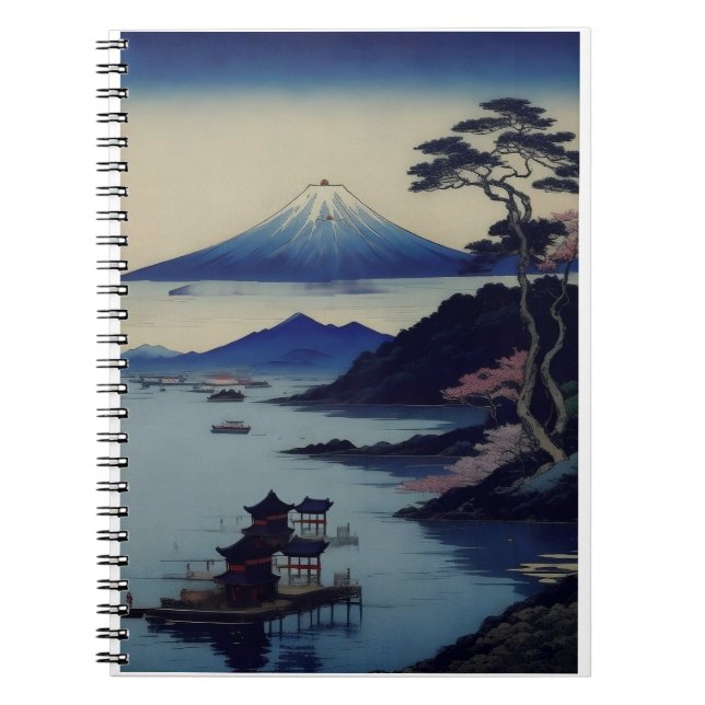 Notebook - Lake, Pine and Mountain - Japan Anteckningsbok (Framsidan)