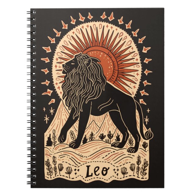 Notebook Leo Celestial Zodiac Art Anteckningsbok (Framsidan)