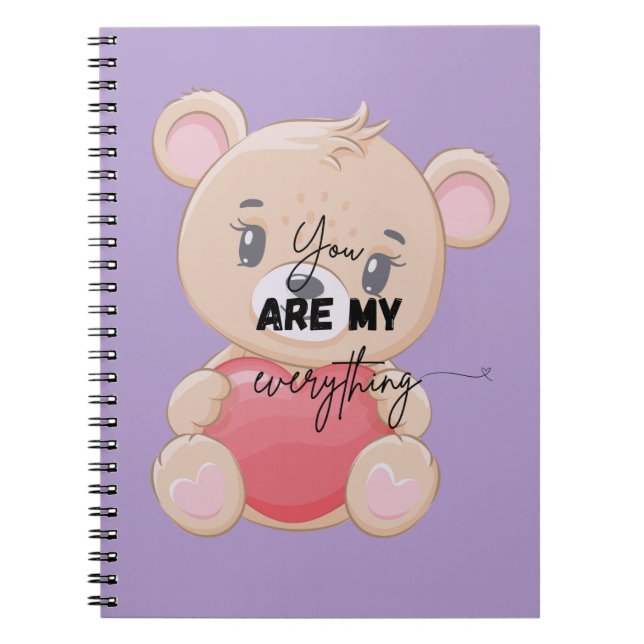 Notebook | lovers gifts | gifts idea | bear design anteckningsbok (Framsidan)