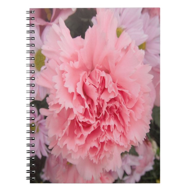 Notebook Rosa Carnation Beauty Anteckningsbok (Framsidan)