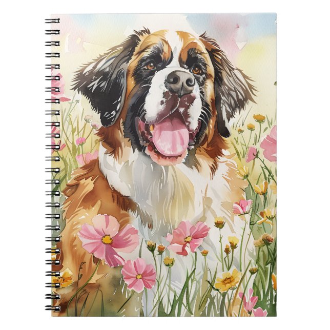 Notebook – Saint Bernard Dog Lover Journal Anteckningsbok (Framsidan)