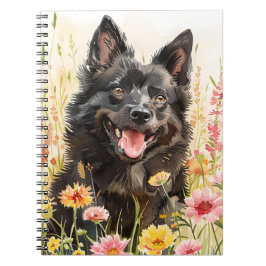 Notebook – Schipperke Watercolor Dog Journal Anteckningsbok