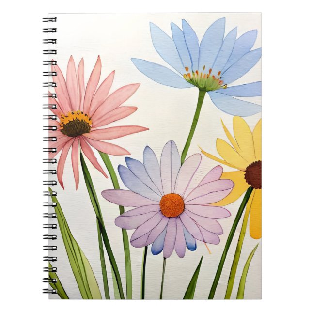 Notebook. Wild Flowers  Anteckningsbok (Framsidan)