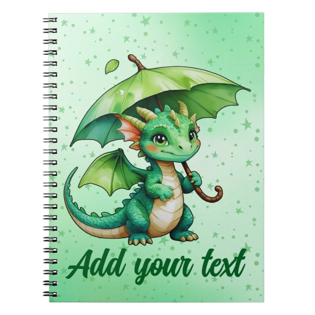 Notebook with Baby Dragon Art Anteckningsbok (Framsidan)