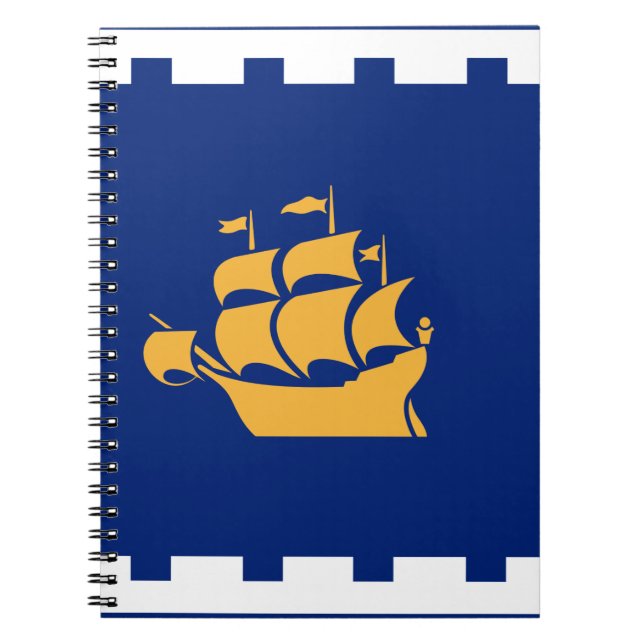 Notebook with flag of Quebec City Anteckningsbok (Framsidan)