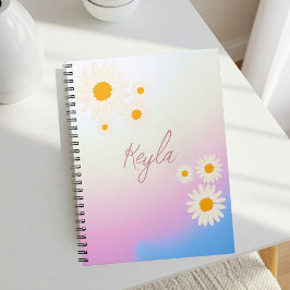 Notebook with gradient Rose and Daisies Anteckningsbok