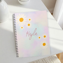 Notebook with gradient Rose and Daisies Anteckningsbok