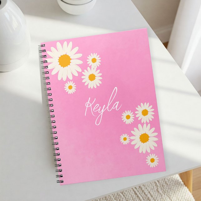 Notebook with gradient Rose and Daisies Anteckningsbok (Skapare uppladdad)