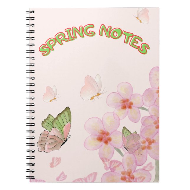 Notebook with Whimsical Butterfly Design Anteckningsbok (Framsidan)