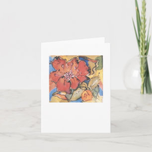 Notecard av en silkemålning av en blomma kort