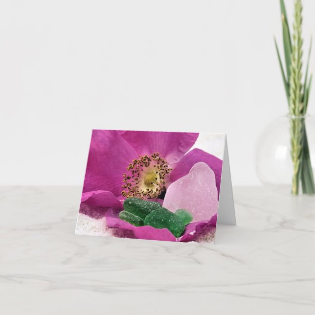 Notecard - Beach Ro och Sea Glass Kort (Framsida)
