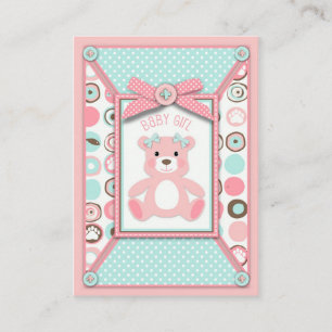 Notecard Bear Bear Girl Reminder Notecard Tilläggskort