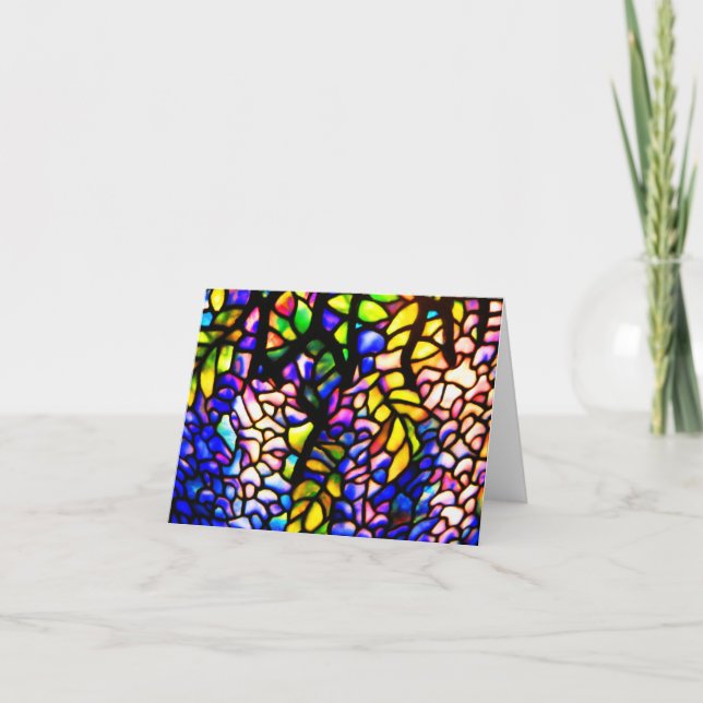 Notecard-Befläckte Exponeringsglas-Tiffany 4 Kort (Framsida)