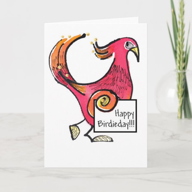 Notecard Big Red Birdie Day Kort (Framsida)