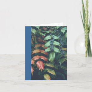 NOTECARD, "BLUE BERRIES ON GRÖNT LÖVS" KORT