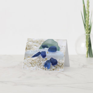 Notecard - Blue- och Aqua Sea Glass Kort