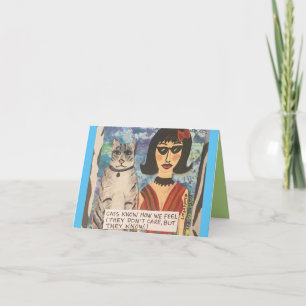 NOTECARD-CATS VET HUR OSS KÄNSELFÖRNIMMELSEN KORT