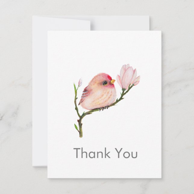 Notecard Cute Redpoll Bird All Occassion Tack Note Anteckningskort (Framsida)