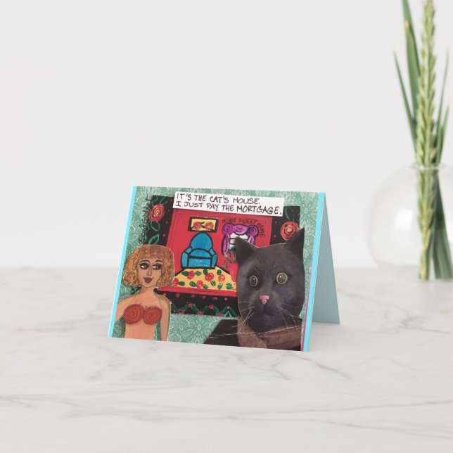Notecard-Det är katthuset som jag betalar precis Kort (Framsida)