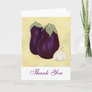 Notecard Eggplant och Garlic Tack Kort