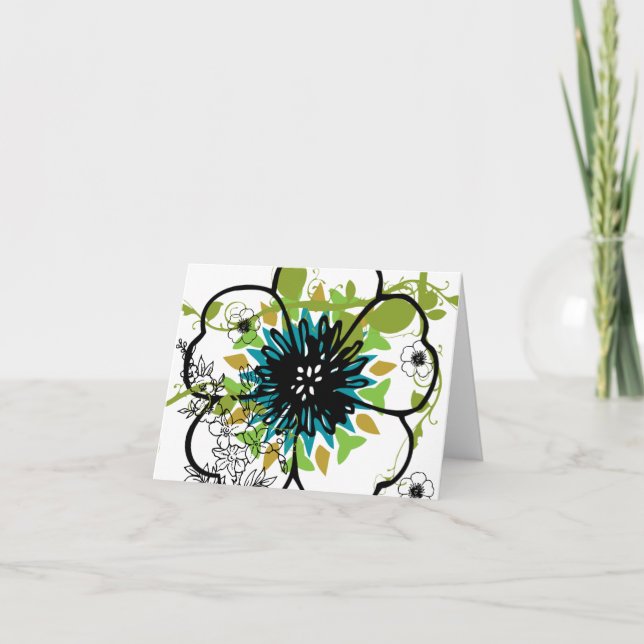 Notecard-Flowers-Blommigt 2 Kort (Framsida)