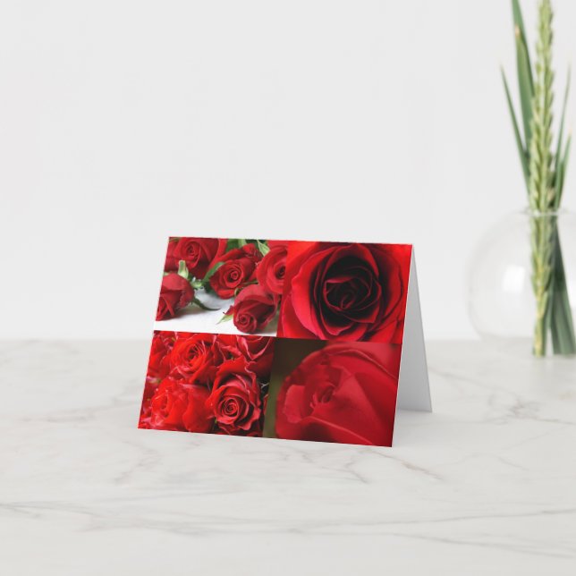 Notecard-Flowers-Röd ros Kort (Framsida)