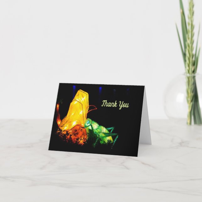 Notecard för Caterpelaren i kinesiska Lantern Fest Tack Kort (Framsida)