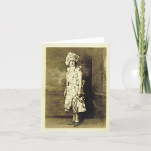 Notecard för för vintagepappersklänning och hatt kort