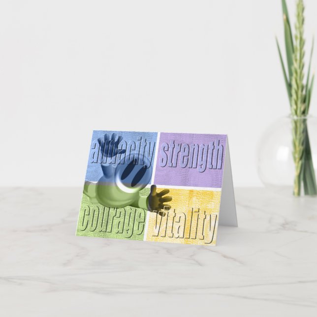 Notecard för granskningsstyrka och mod kort (Framsida)