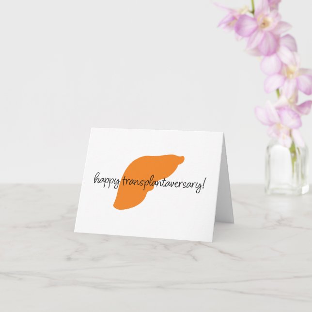 Notecard för Lycklig levertransplantantaversary Sc Kort (Orkide)