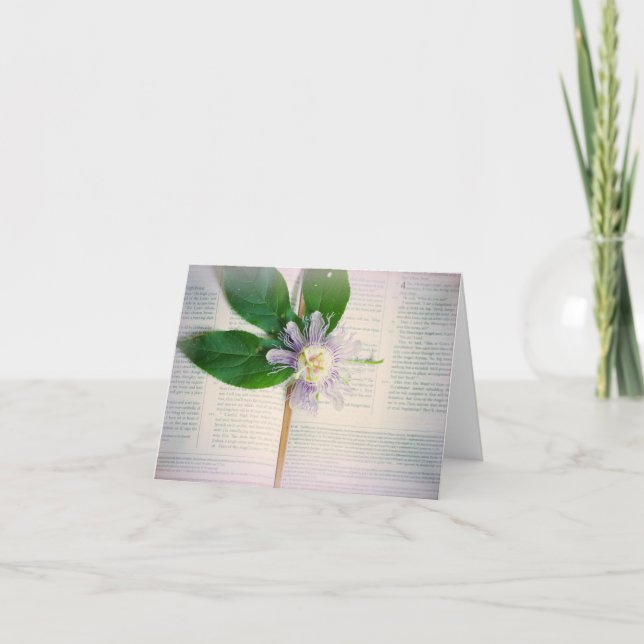 Notecard för passionblomsterskript tack kort (Framsida)