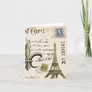 Notecard för vintageEiffel torn Kort
