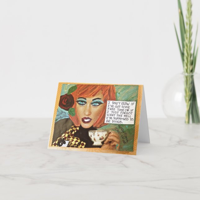 NOTECARD-FREE TIME ELLER VILKEN FÖRMIDDAG MIG SOM KORT (Framsida)