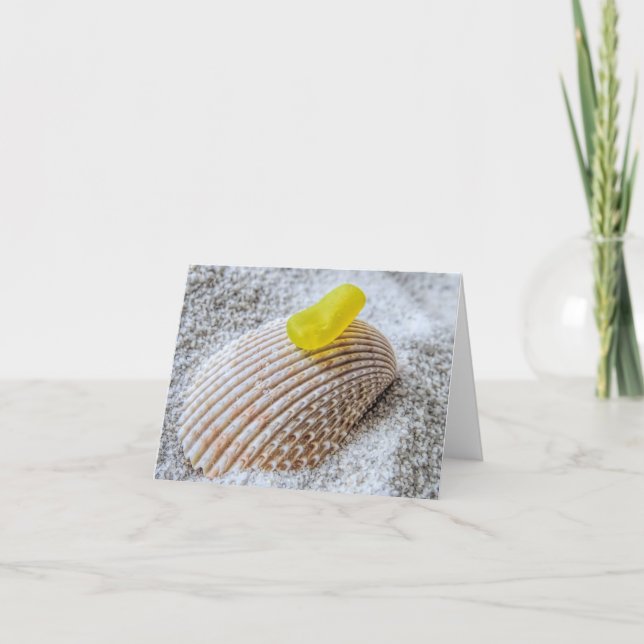 Notecard - Gult Sea Glass Kort (Framsida)