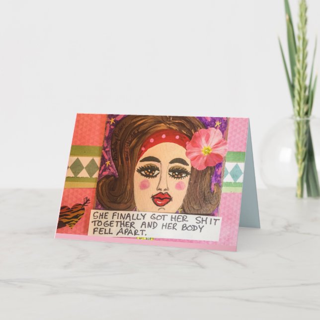 Notecard-hon fick hon själv slutligen tillsammans kort (Framsida)