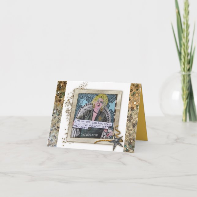 NOTECARD--Iförmiddagen PÅ GINEN OCH TONICEN DIET. Kort (Framsida)