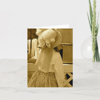 Notecard Little Girl Sepia Kort