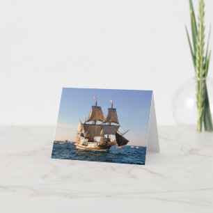 Notecard - Mayflower II at sail Kort