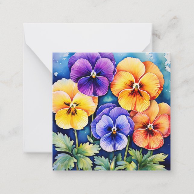 Notecard med Pansies Tack Anteckningskort (Framsida)
