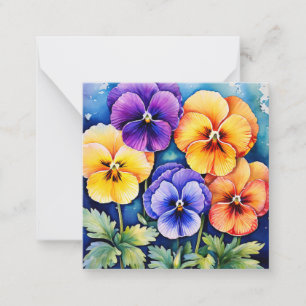 Notecard med Pansies Tack Anteckningskort